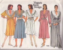 1131 WRAP SHAWL COLLAR FLARE SS-LS DRESS LENGTHS PATTERN 6,12